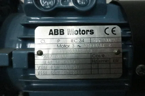 ABB Motors 3GAA052002-BSA Motor 3ph 0.11kw 1640rpm 240/480v-ac 4