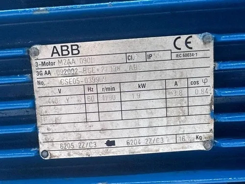 ABB 3GAA092002-BSE M2AA090L-4 Flange Mounted Electric Motor 1.9kW 2