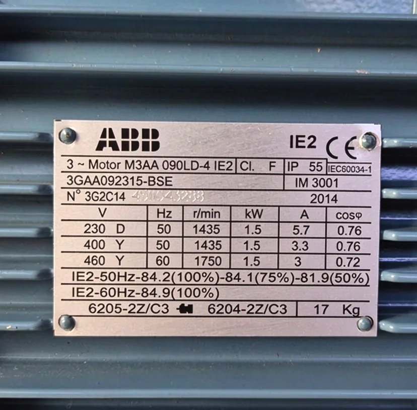 ABB M3AA090LD4 3GAA092315-BSE Three Phase Asynchronous Electric Motor 2