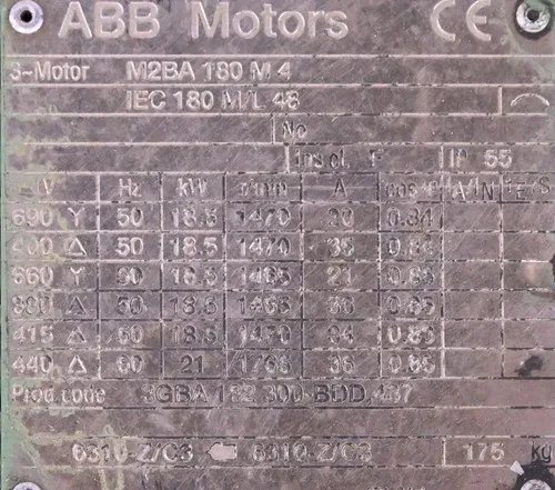 ABB M2BA 180 M 4 3GBA182300-BDD A37 Motor PIV FKRHB41-S Variable Speed Gearbox 4