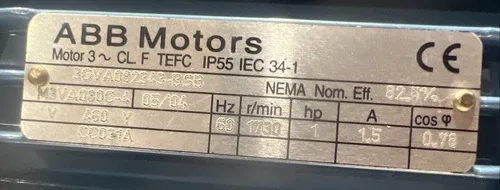 ABB Motor 3GVA082343-BSB 3 Phase Motor Surplus 2