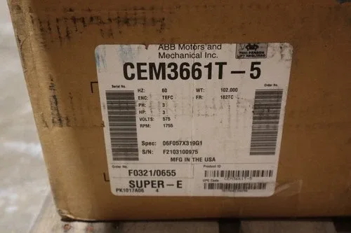 ABB CEM3661T-5 MOTOR THREE PHASE TOTALLY ENCLOSED C-FACE FOOT MOUNTED SGF60 3