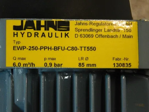 ABB Motors 3GVA061002-CSA 0.75 Kw JAHNS HYDRAULICS EWP-250-PPH-BFU-C80-TT550 3