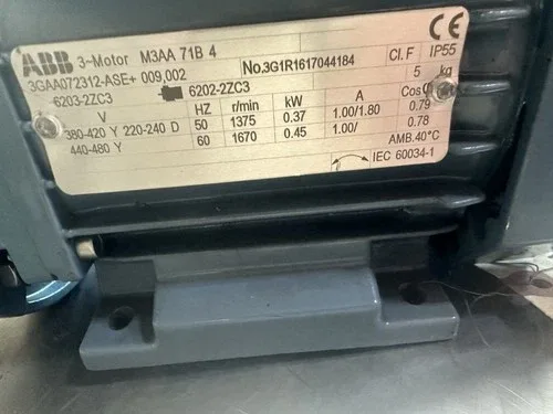 ABB ALFA LAVAL GM-1A STAINLESS STEEL PUMP MOTOR 45KW 3