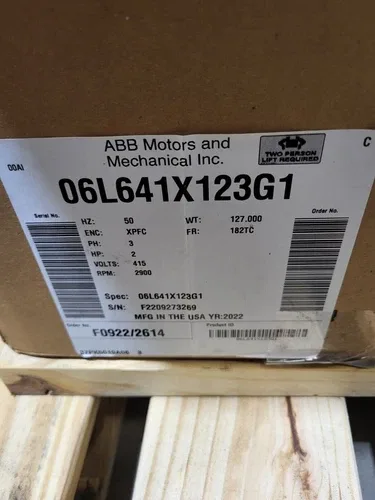 ABB 06L641X123G1-2 HP-3PH-50HZ-415V-2900 RPM-182TC FRAME-XPFC ENC-ELECTRIC MOTOR 3