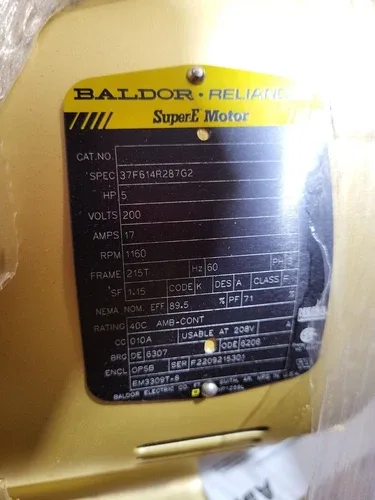 ABB 206283900-5 HP-3PH-60HZ-200V-1160 RPM-215T FRAME-OPSB ENC-ELECTRIC MOTOR 3
