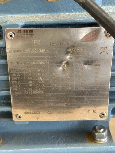ABB Motor IE2 IEC 60034-1 3-Motor M2BAX 80MB 4 2