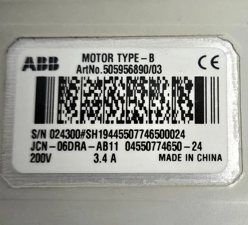 ABB 505956890/03 MOTOR TYPE-B JCN-06DRA-AB11 3