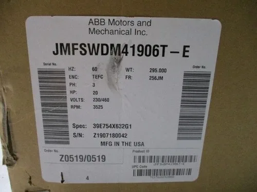 ABB MOTORS JMFSWDM41906T-E 230/460V 3