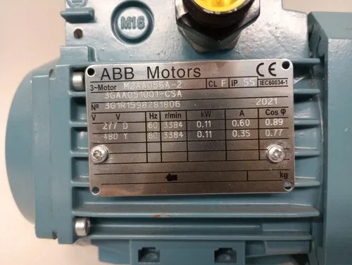 ABB M2AA056A-2 Electric Motor 3G1R1598281806 3Ph 9mm Shaft 3