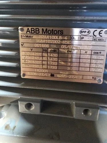 ABB M2AA100LB-4 Mounting Flange Damaged But 4 Bolts Holes Still 2