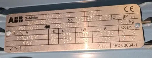 ABB M2AA80 A-4 0.75 KW Motor BJ GEAR 15 1 Reducer 2