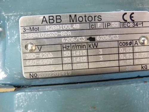 ABB Motors M2BA100L4B Engine 2002201419 3