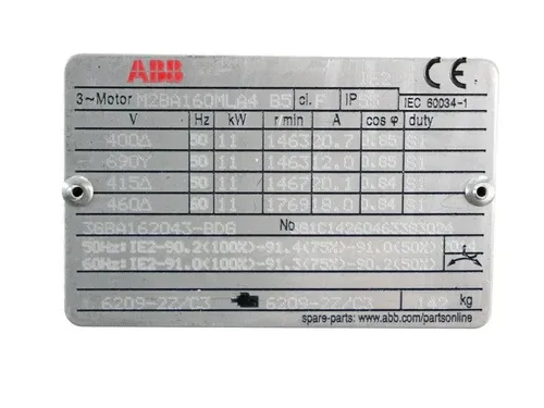 ABB M2BA160MLA4 B5 Electric Motor 11kW 400-690V 50Hz 1463rpm 3
