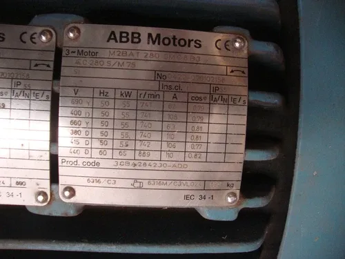 ABB Electric Motor Three Current Motor M2BAT280SMC8B3 55KW 741r/min 3