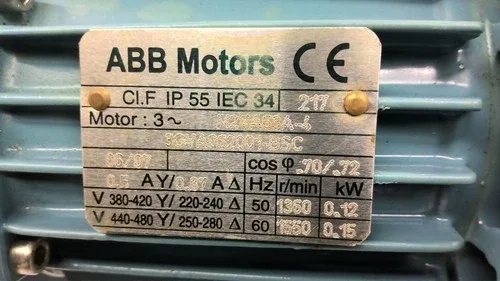 ABB M2VA63A Induction Motor 15Kw 1800Rpm 3Ph 4P 63A 250-280/440-480V Tefc 60Hz 2