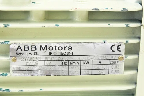 ABB Motors M2VA80B-2 / 80B20038-DNV-LR-ABS-GL-RINA BV Motor 1.1kW 3