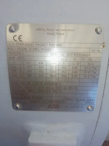 ABB M3LJ 315SMC 12 permanent magnet machine / Water Cooled Motor 4