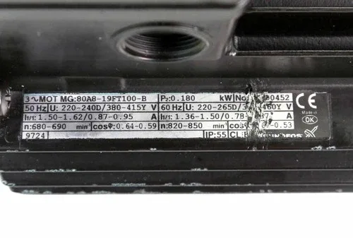 ABB MG80A8-19FT100-B Electric Motor 0.18kW 680/690rpm 3
