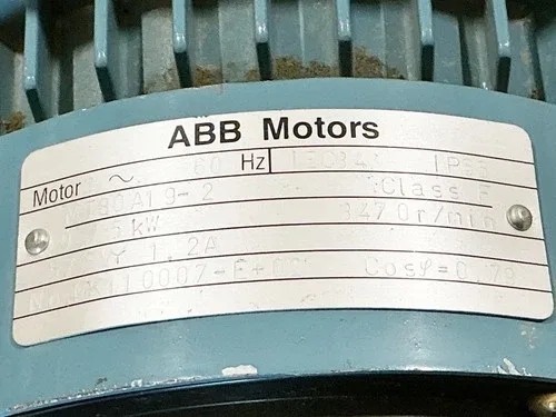 ABB MT80A19-2 Electric Motor 0.75KW m575V 1.2A 3470RPM MK110007-E+02 2