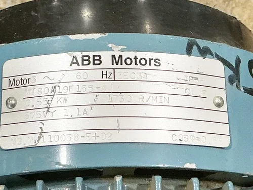 ABB MT80A19F165-4 Electric Motor 575V 0.55KW 1730RPM MK110058-E+02 2
