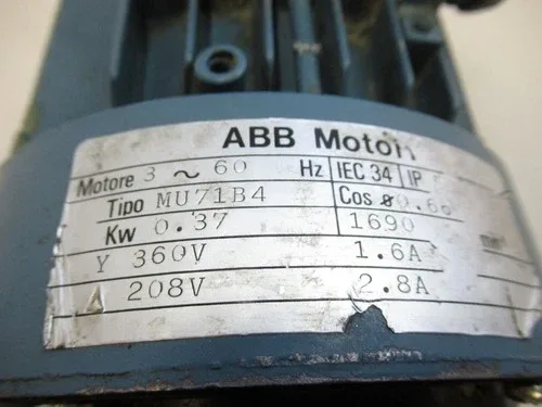 ABB MU71B4 motori 360v - 208v mumotor 3
