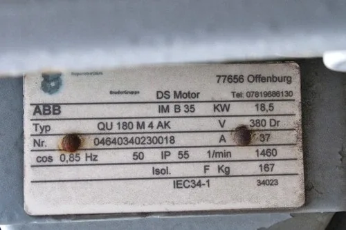 ABB Feed pump Habermann RPL54/7.1 20.5kW slurry pump +ABB QU 180 M4 A K motor - u 4