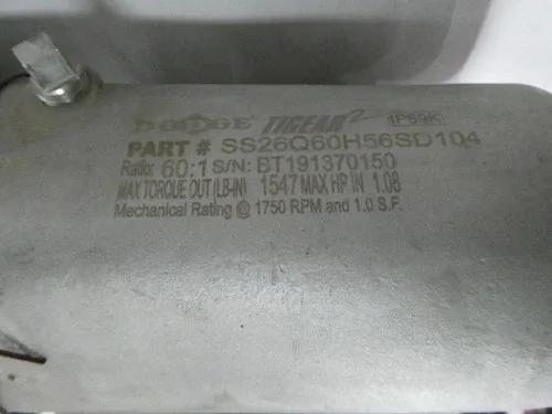 ABB Dodge SS26Q60H56SD104 Tigear2 Vfswdm3546-e Gearmotor 230/460v-ac 29.3rpm 4