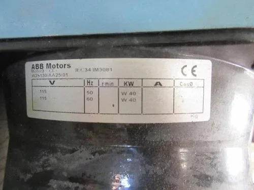 ABB MOTORS W2S/130/AA25/01 M2AA 112 M-4 3GAA112001-EDB A412 NR P112 MOTOR GEAR 4