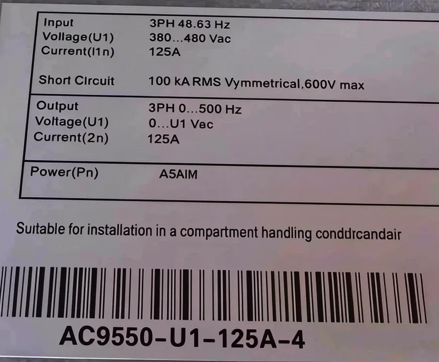 ABB ACH550-U1-125A-4 Inverter FreeTax ACH550UH125A4 MS 2