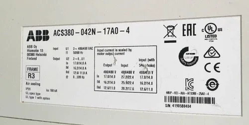ABB ACS380 Frequency Inverter ACS380-042N-17A0-4 4