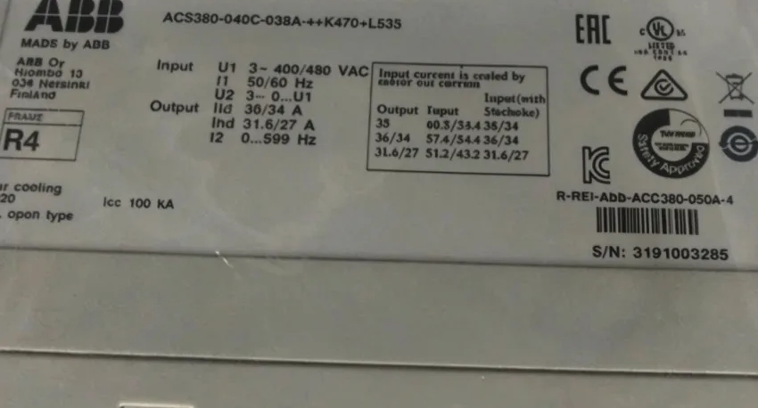 ABB inverter ACS380-040C-038A-4+K470+L535 2