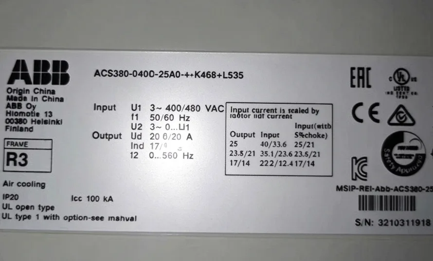 ABB ACS380-040C-25A0-4+K469+L535 frequency converter 2