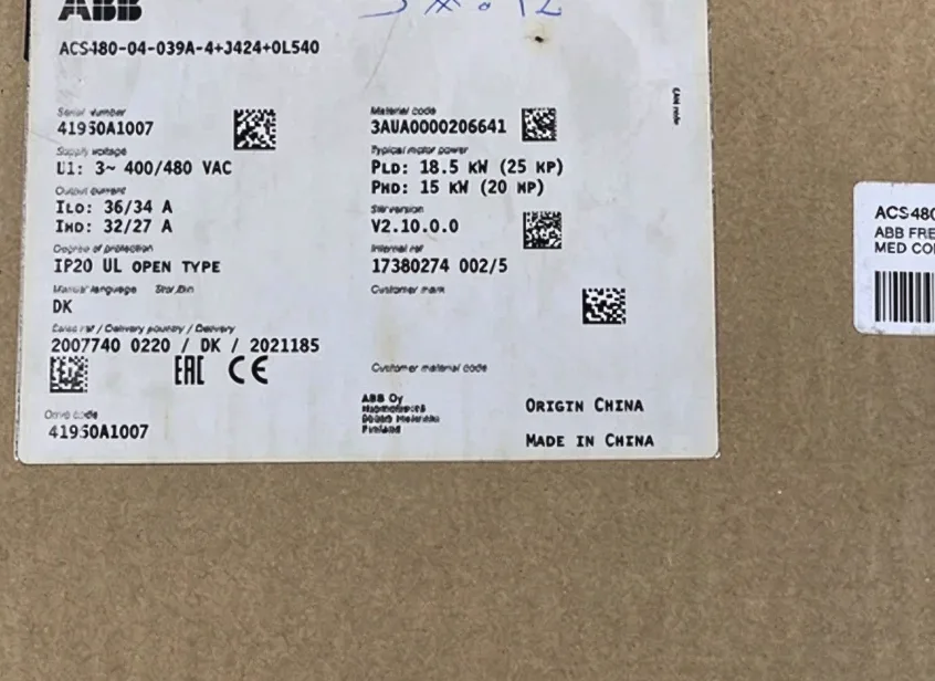 ABB ACS480-04-039A-4+J424+0L540 Frequency converter 4