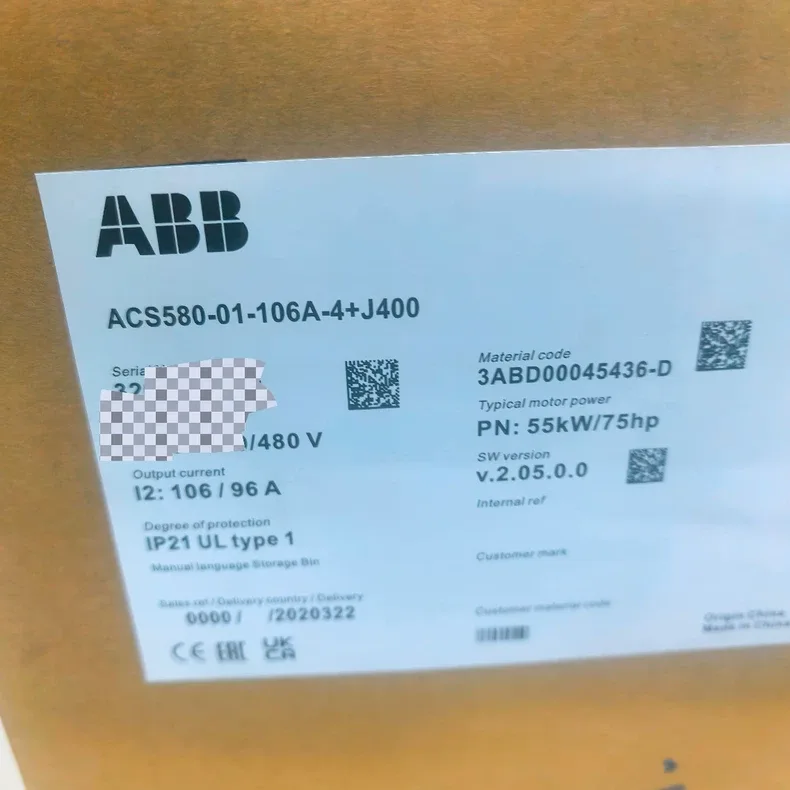 ABB ACS580-01-106A-4+J400 PN 55 kW IN 106 A 4