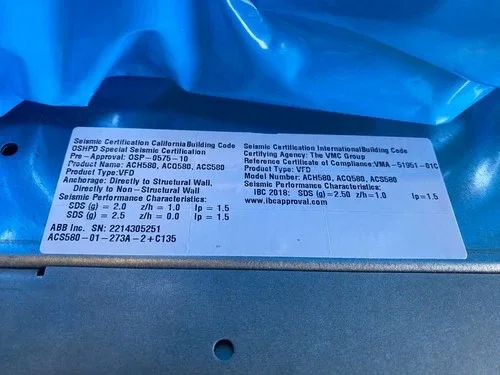 ABB ACS580-01-273A-2+C135 100 HP 273 A 3PH 240V Variable Frequency Drive 2