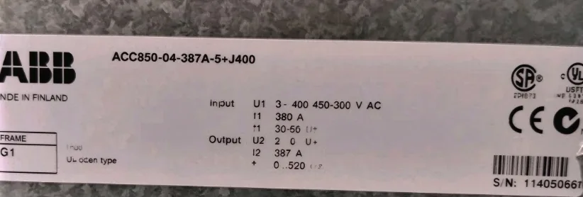 ABB ACS850-04-387A-5+J400 variable frequency drive (VFD) 3