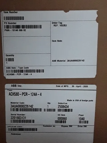 ABB ACH580-PCR-124A-4 Inverter