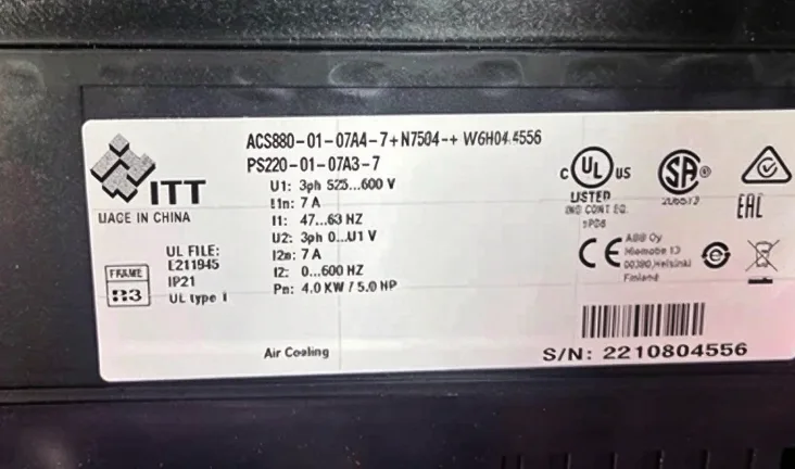 ABB ACS880-01-07A4-7+N7504+N8010+X1556 Frequency Converter 2