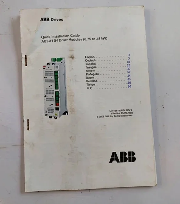 ABB ACSM1-SPA0-05A0-4 Power Unit Type ACSM1-04 Drive Module E IP20 48-63HZ
