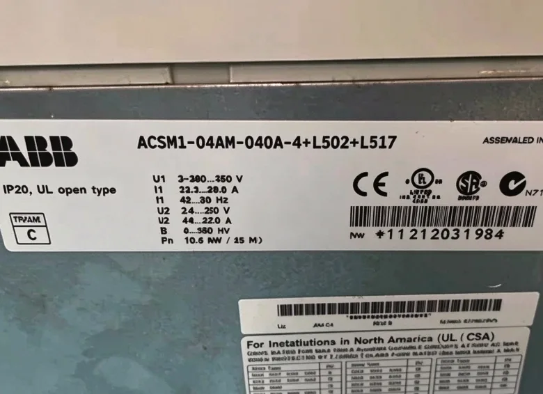 ABB frequency converter ACSM1-04AM-040A-4+L502+L517 2