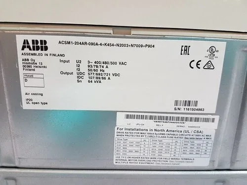 ABB ACSM1-204AR-090A-4+K454+N2003+N7009+P904 +ACSM1-R-MU-E1 ULFI1040 / N2003 2